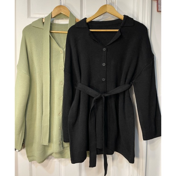 Cardigan with belt - Picture 3 of 6